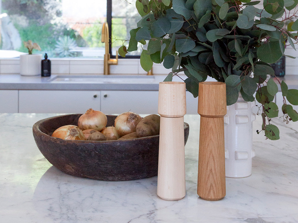 HEWN White Oak and Maple Crown Pepper Mills